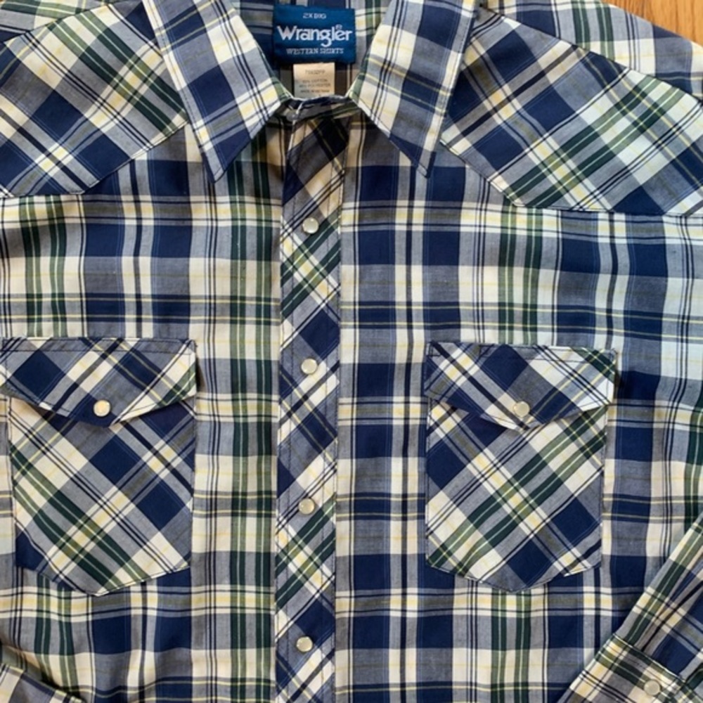 Wrangler Western Pearl Snap Long Sleeve Button Down Size 2XB - Picture 2 of 6